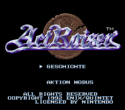ActRaiser (Germany) Title Screen